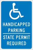 STATE HANDICAPPED PARKING PERMIT REQUIRED TEXAS SIGN