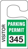 Vertical Hanging Parking Permit: Visitor Parking Permit
