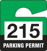 SMALL VERTICAL HANGING PARKING PERMIT: PARKING PERMIT