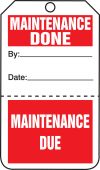 Safety Tag: Maintenance Done/Due - Perforated