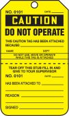 Caution Safety Tag: Do Not Operate - Perforated