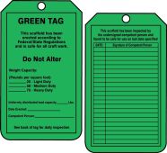 Scaffold Status Safety Tag: Green Tag