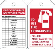 Fire Extinguisher Safety Tag: Fire Extinguisher Instructions