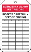 Emergency Alarm Status Safety Tags: Emergency Alarm Test Record