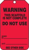 Scaffold Status Safety Tag: Warning- Do Not Use
