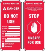 Scaffold Status Safety Tag: Danger Scaffold Incomplete Unsafe For Use