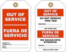 Spanish Bilingual Lockout Tag: Out Of Service