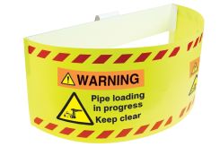 Trailer Warning Flag: Warning, Pipe Loading in progress, Keep Clear