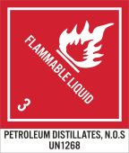 FLAMMABLE LIQUID 3 PETROLEUM DISTILLATES LABEL