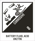 CORROSIVE BATTERY FLUID ACID LABEL