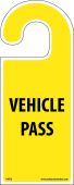 VEHICLE HANG TAG VEHICLE PASS TAG
