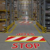LED Crosswalk Projector Red/White Diagonal Stripes: Stop 200W