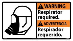 WARNING RESPIRATOR REQUIRED SIGN - BILINGUAL