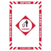 Floor Marking Shapes Kit-Red Scraps Area Keep Clear Do Not Block