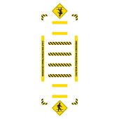 Slip-Gard™ Crosswalk Kit: Caution Pedestrian Crossing-Black/Yellow