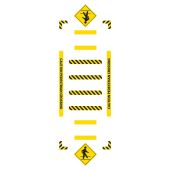 Slip-Gard™ Crosswalk Kit: Caution Pedestrian Crossing-Black/Yellow