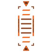 Slip-Gard™ Crosswalk Kit: Warning Forklift Crossing-Black/Orange
