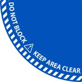 QTR CIRCLE DOOR SWING FLR SIGN: KEEP CLEAR