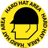 HARD HAT AREA WALK ON FLOOR SIGN