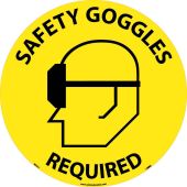 SAFETY GOGGLES REQUIRED WALK ON FLOOR SIGN