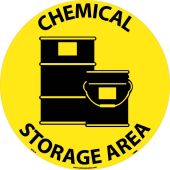 CHEMICAL STORAGE AREA WALK ON FLOOR SIGN