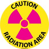 CAUTION RADIATION AREA WALK ON FLOOR SIGN