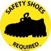 SAFETY SHOES REQUIRED WALK ON FLOOR SIGN