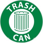 WALK ON FLOOR SIGN, TRASH CAN