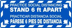 STAND 6FT APART, BLUE, ENG/ESP