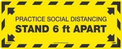 STAND 6FT APART, BLACK/YELLOW