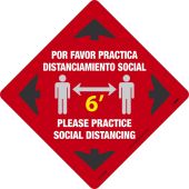 PRACTICE SOCIAL DISTANCING, RED, ENG/ESP