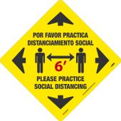 PRACTICE SOCIAL DISTANCING, YELLOW, ENG/ESP
