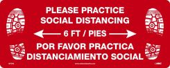 SOCIAL DISTANCING, 6FT, FLOOR SIGN, ENG/ESP