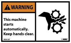 THIS MACHINE STARTS AUTOMATICALLY LABEL