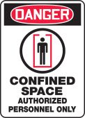 OSHA ANSI Danger Safety Sign: Confined Space - Authorized Personnel Only