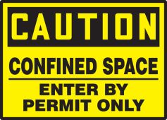 OSHA Caution Safety Labels: Confined Space - Enter By Permit Only