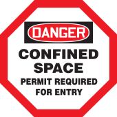 OSHA Danger Shape Safety Sign: Confined Space - Permit Required For Entry