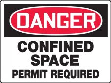 Contractor Preferred OSHA Danger Safety Sign: Confined Space - Permit Required