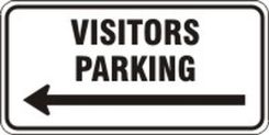 Facility Traffic Sign: Visitors Parking (Left Arrow)