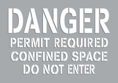 Danger Stencil: Permit Required - Confined Space - Do Not Enter