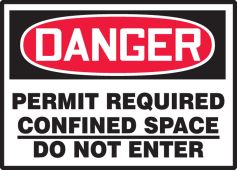 OSHA Danger Safety Label: Permit Required - Confined Space - Do Not Enter