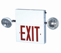 Combination Emergency Lighted Exit Sign with Emergency Lights