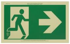 Safety Signs: Ultra-Glow™ Running Man Exit, Right Arrow