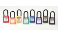 Group shot of plastic padlocks