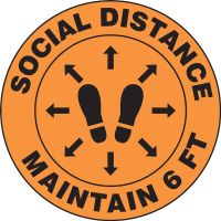 Slip-Gard™ Floor Sign: Social Distance Maintain 6 FT (Footprint image)